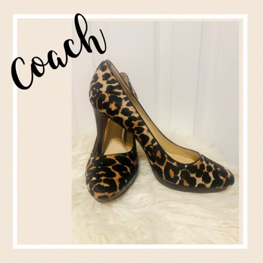 Coach leopard hair heels size 7.5B